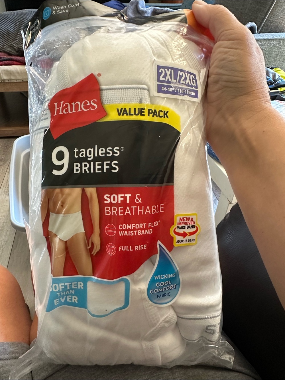 Hanes Tagless Briefs Pack - White -2XL